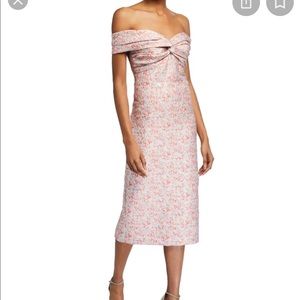 Shoshanna Thessa Off The Shoulder Jacquard Dress